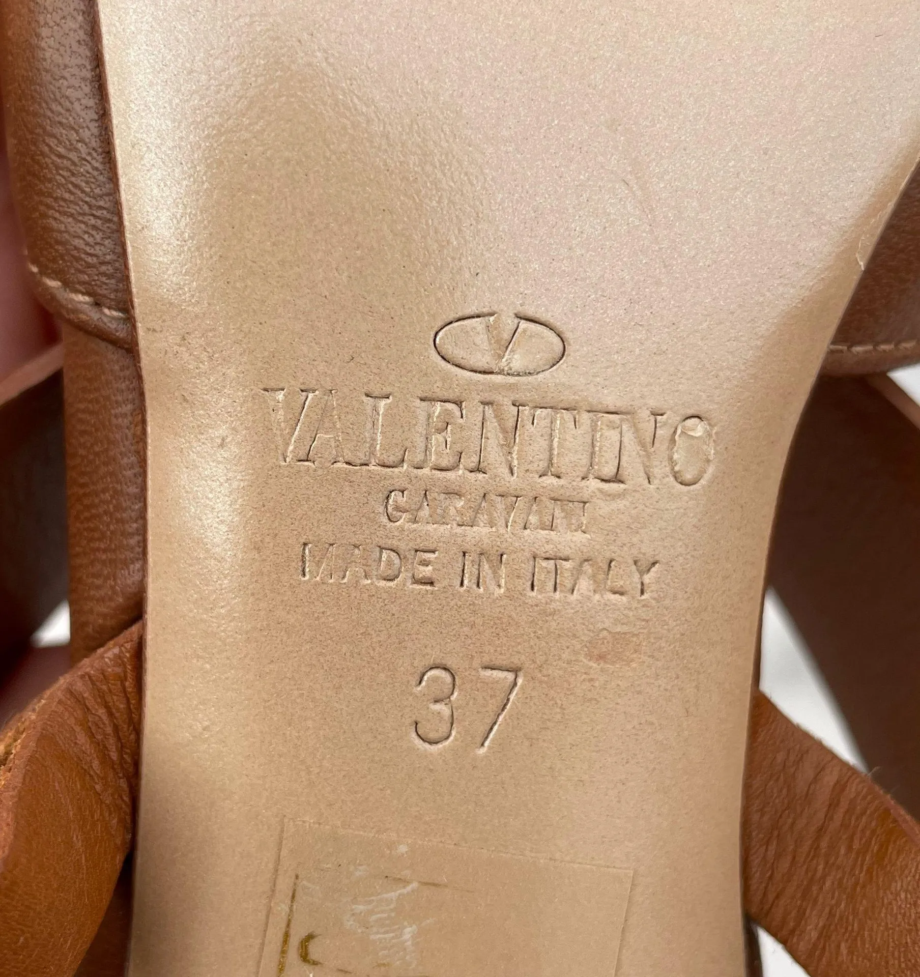 Valentino Macrostud Rockstud women’s brown leather block heel sandal IT 37 US 7 - Image 14