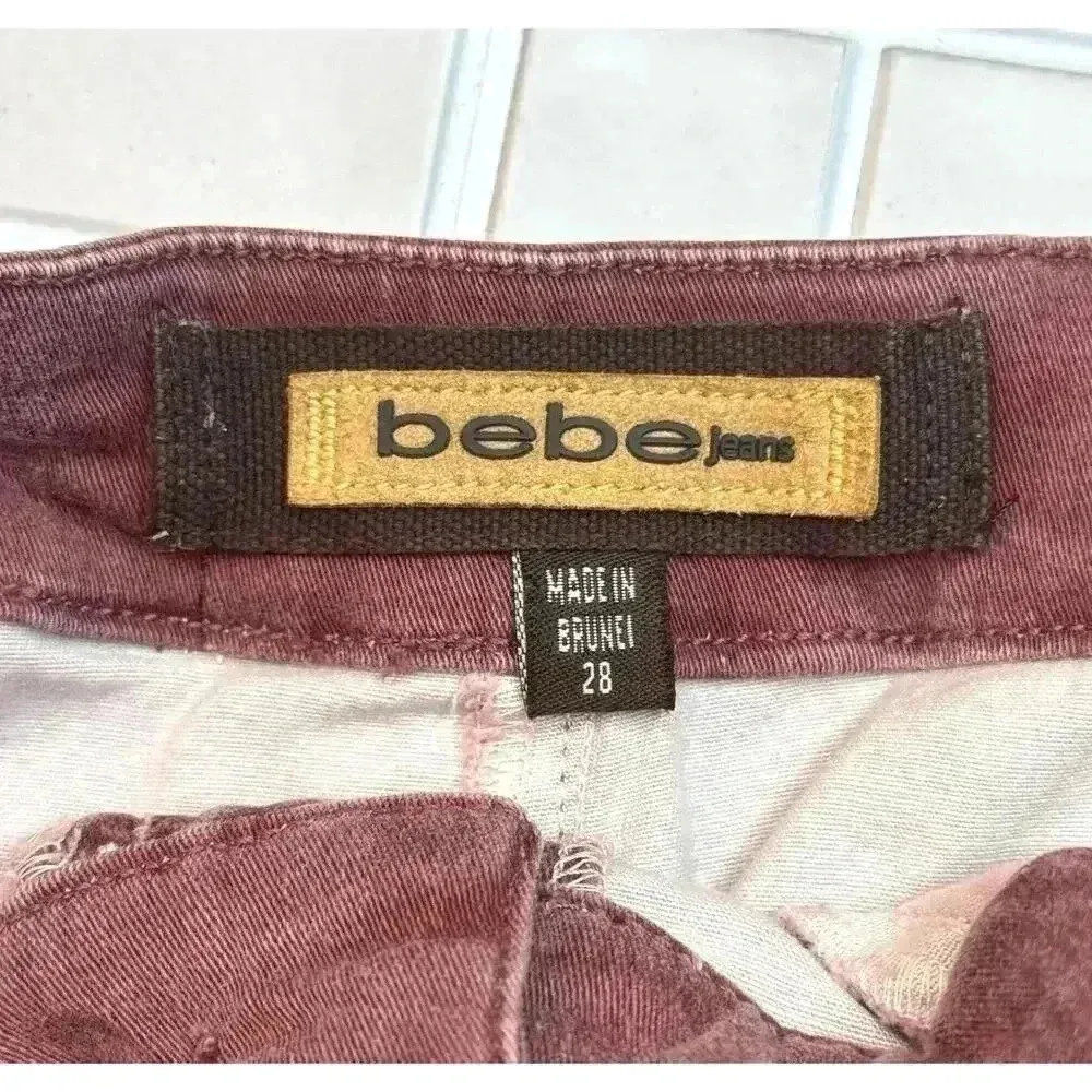 Bebe Mini Skirt - Size 28 - Maroon with Zipper Accents - Y2K Style - Image 4