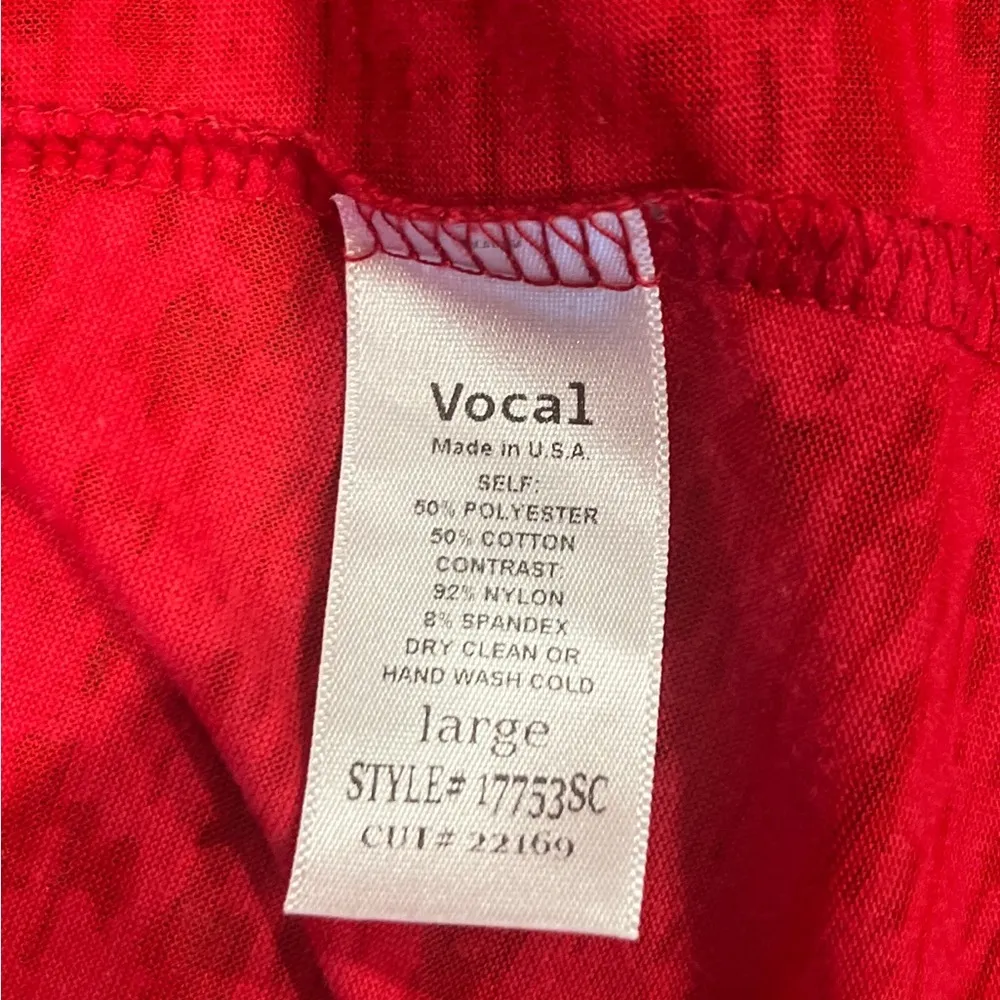 VOCAL Victorian Semi Sheer Lace Trim Short Sleeve Open Cardigan Red Large - Image 8