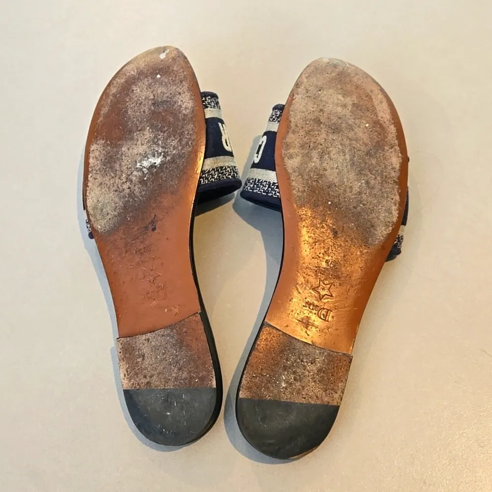 Authentic Dior D way slides Size 39.5 Deep Blue - Image 7