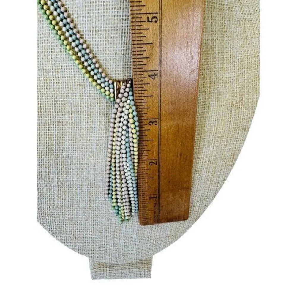 Vintage 1930's‎ Art Deco Gilt Enameled Chain Necklace Pastel Colors 14" - Image 5