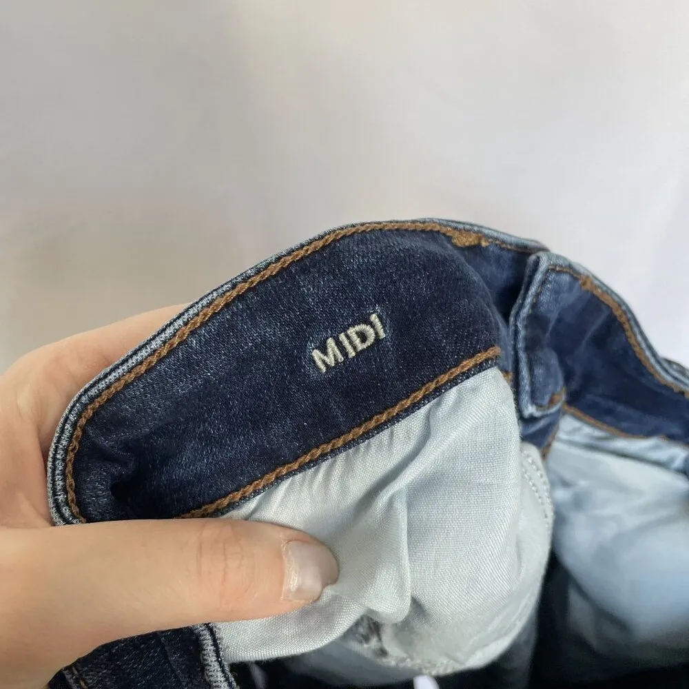 American Eagle Super Stretch Midi Denim Shorts Size 6 casual summer pants blue - Image 8