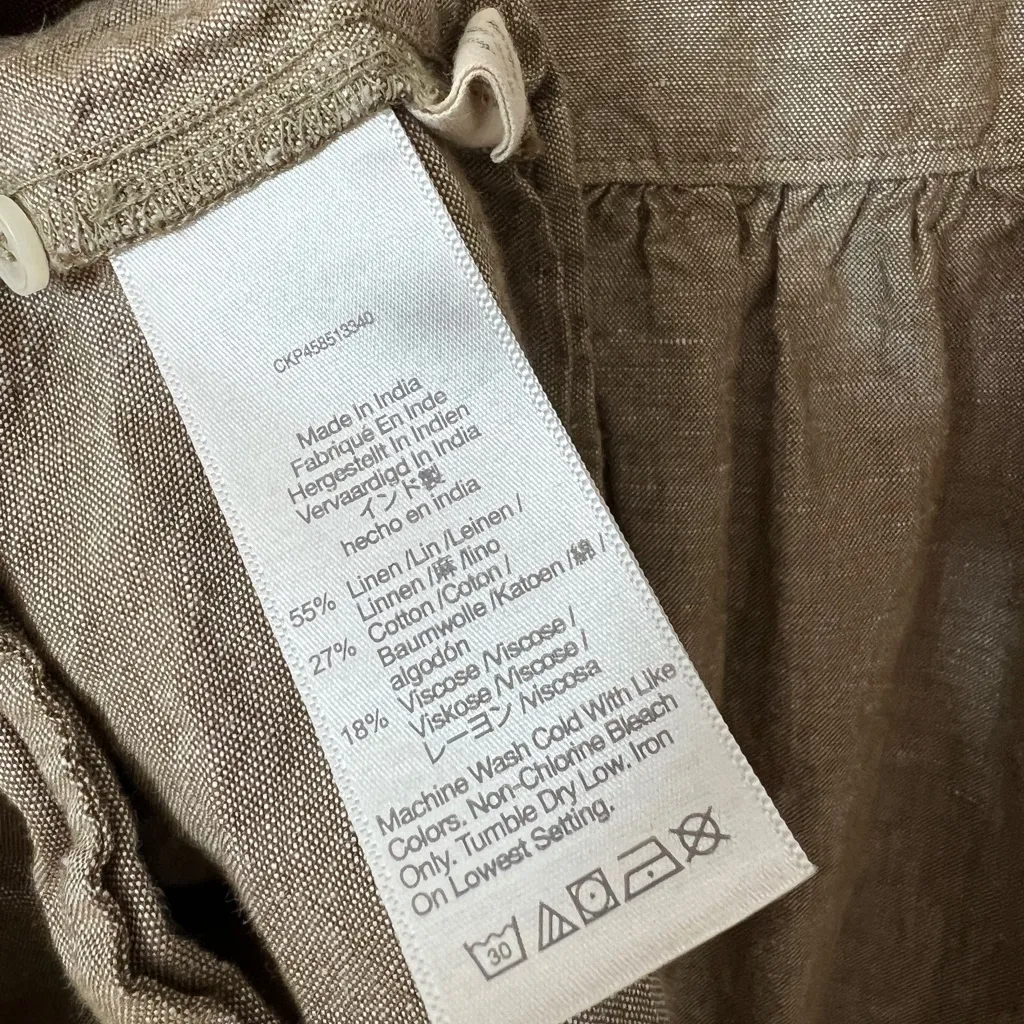 Madewell  Alexandra Linen Cotton Blend Mini Dress Medium Button Front - Image 7