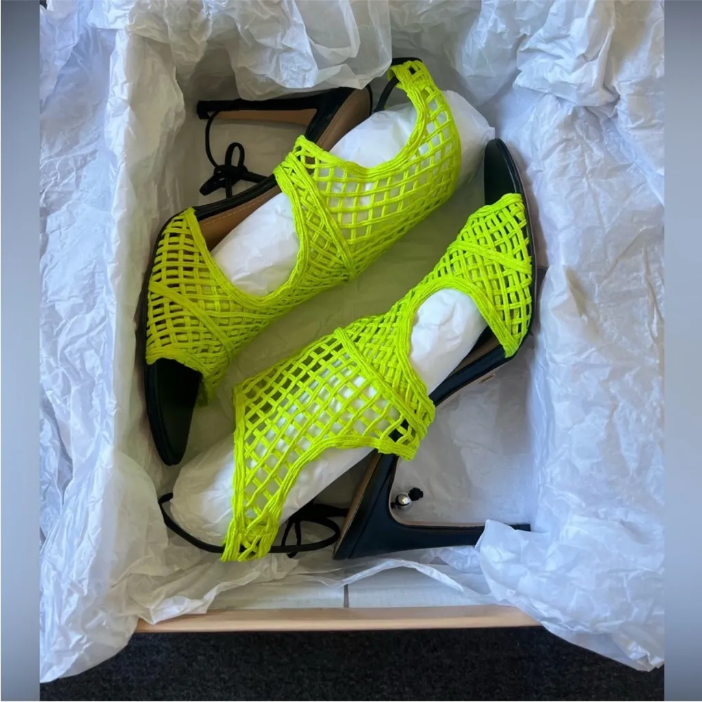 Vicenza Mesh Stiletto Heels Green Size 8 - Image 2