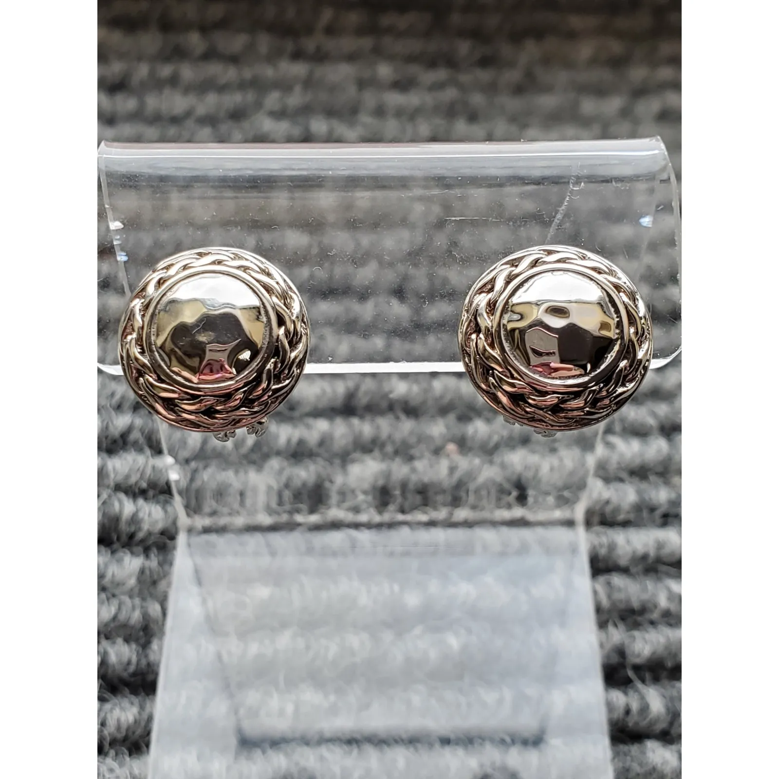 John Hardy Palu 925 Sterling Silver MEDIUM Round Omega Stud Earrings - Image 4