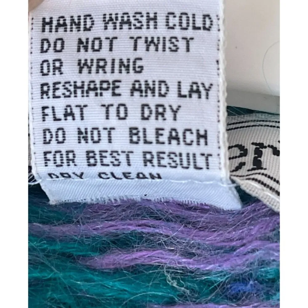 Vtg 80s Gallagher Mohair Wool Blend Sweater Geometric Hong Kong Size L Green Size L - Image 6