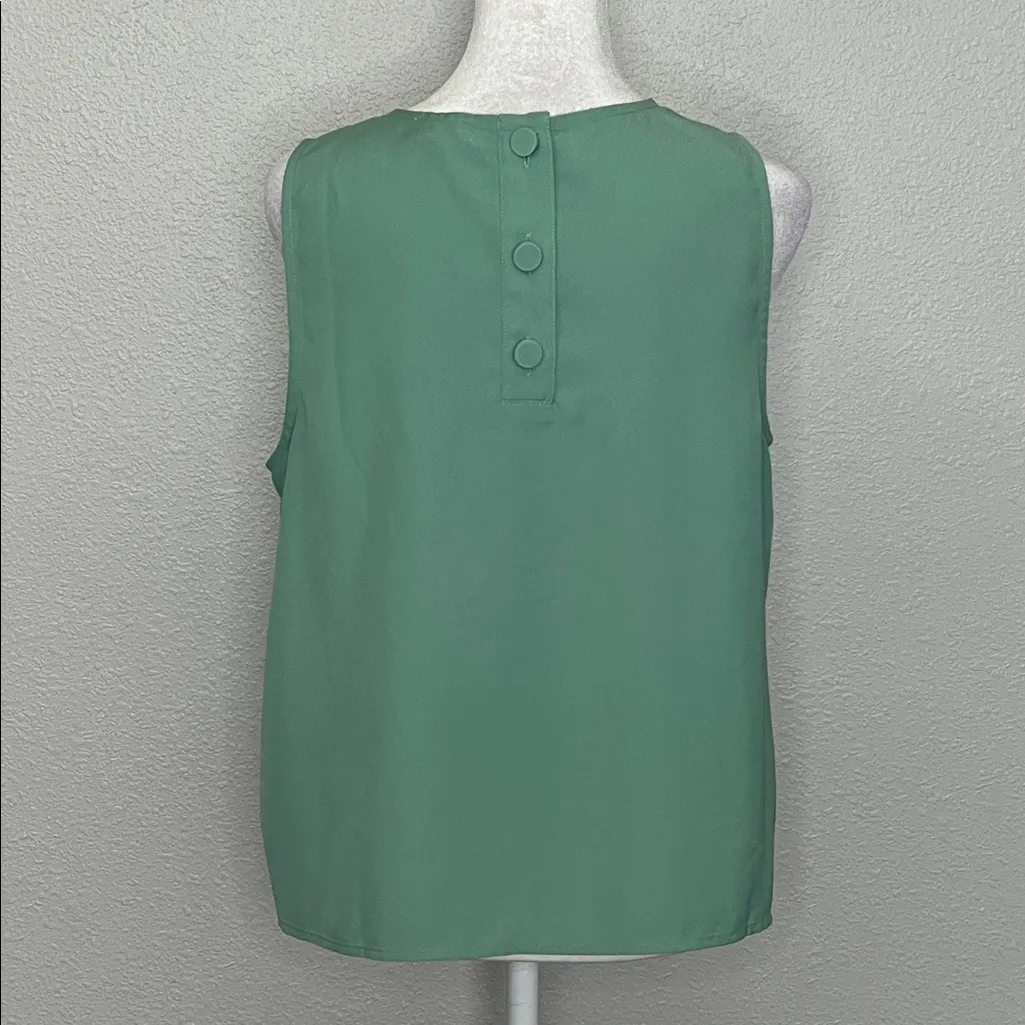JCrew Factory Satin Tank Top Green Size Medium - Image 3