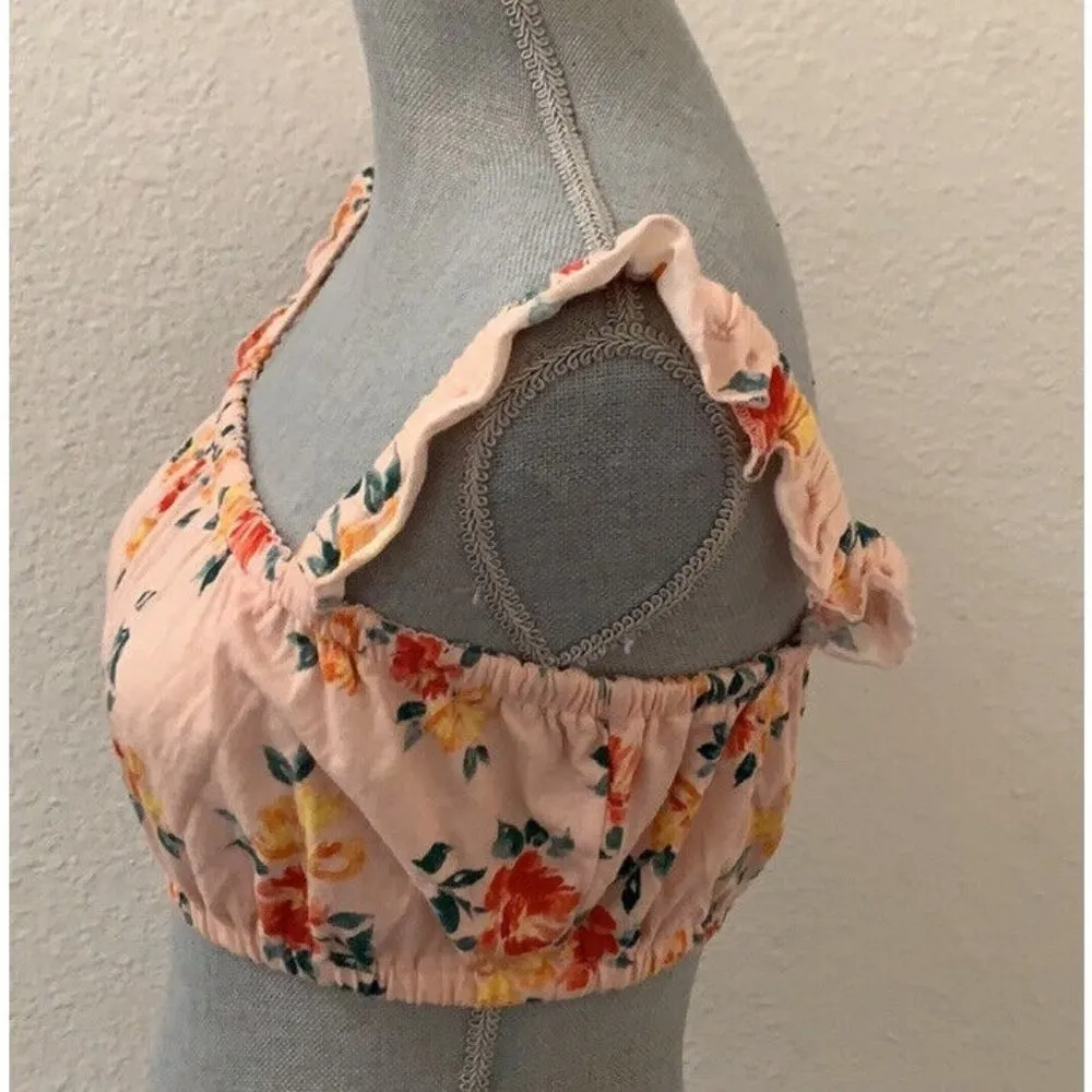 Pac Sun Me To We Sleeveless Crop Top Shirt Blouse Floral Small S Excellent - Image 3