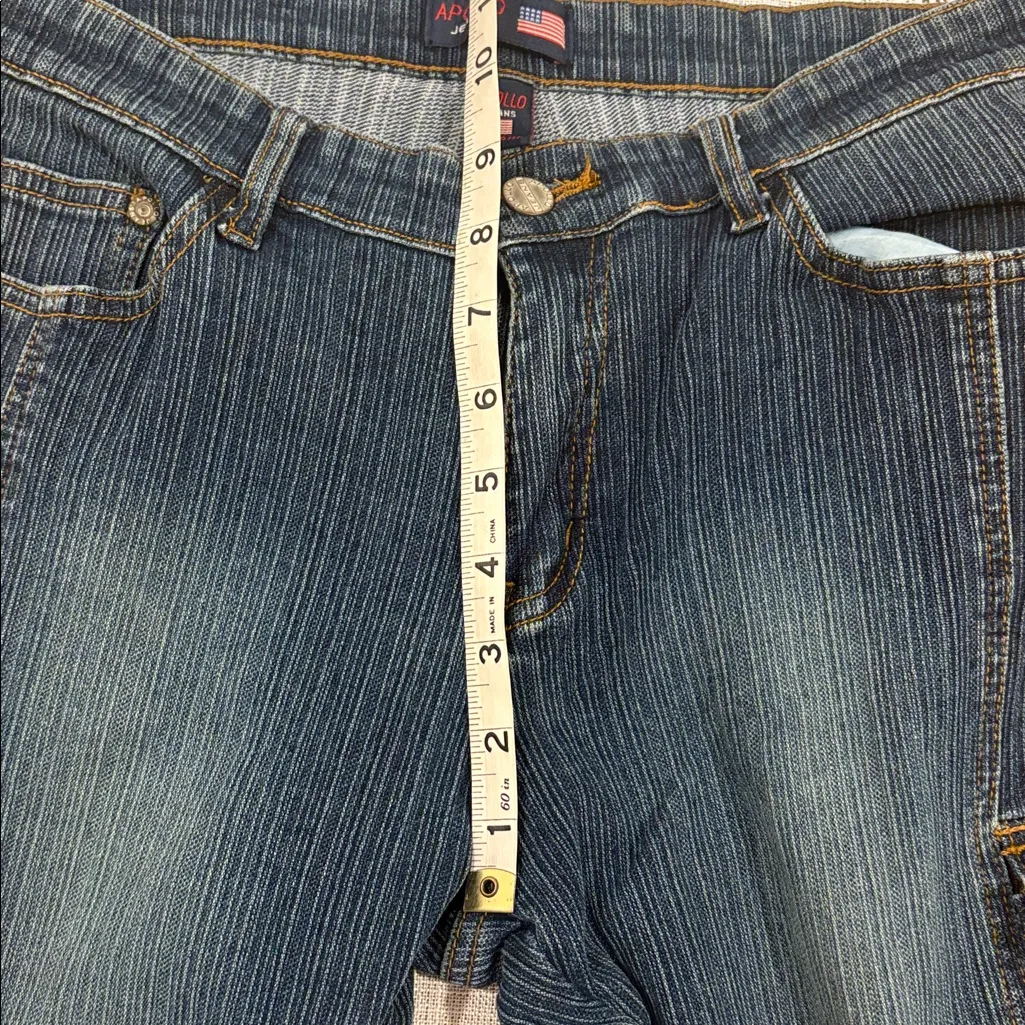 Y2K Vintage Apollo Jeans Buckle Detail Flare Jeans Blue Size undefined - Image 6