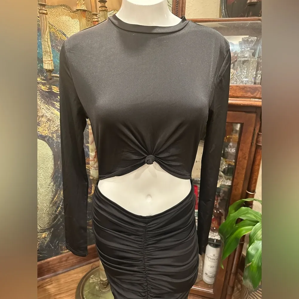 SHEIN Allurite Black Long Sleeve Top Large - Image 3