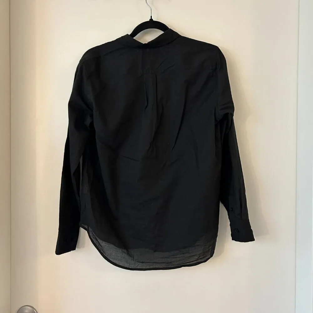 Everlane Oversized Cotton Button Down Shirt in Black Size 2 - Image 7
