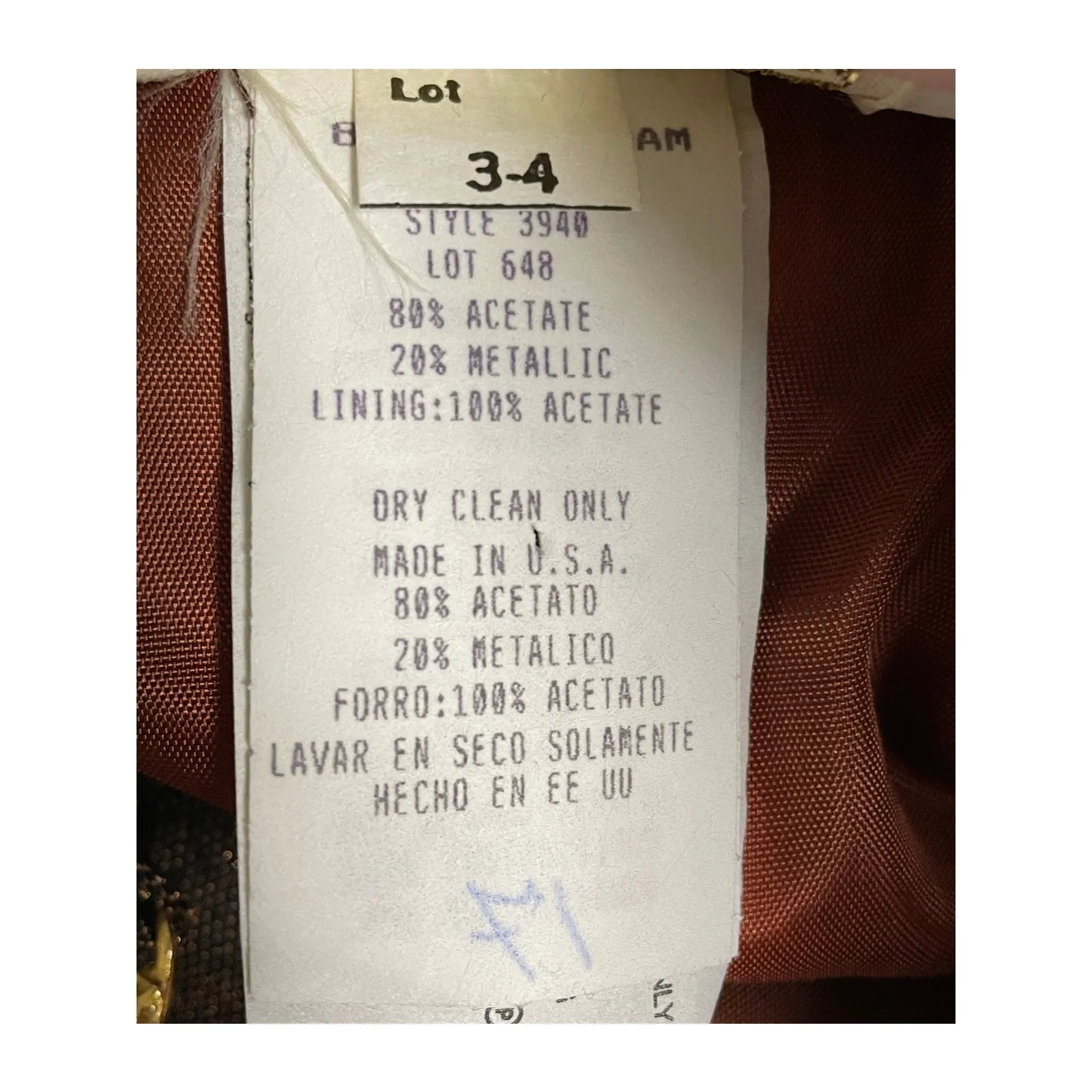 Cache Vintage Bronze Sparkle Square Neckline Party Dress w Scarf 3/4 - Image 11