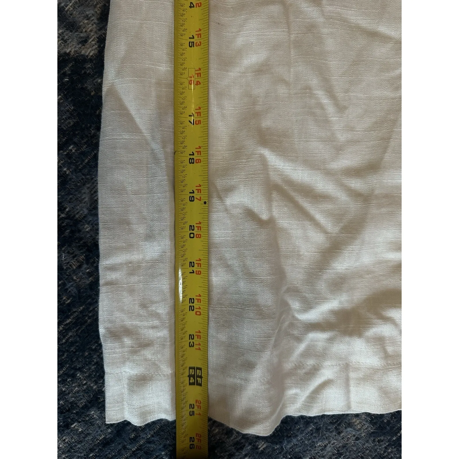 Lena Gabrielle Ruched Sleeve Linen Blend Blouse White Size Small - Image 6