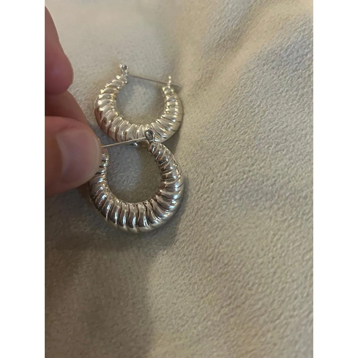 Earrings 925 sterling silver hoops b5 lot - Image 2