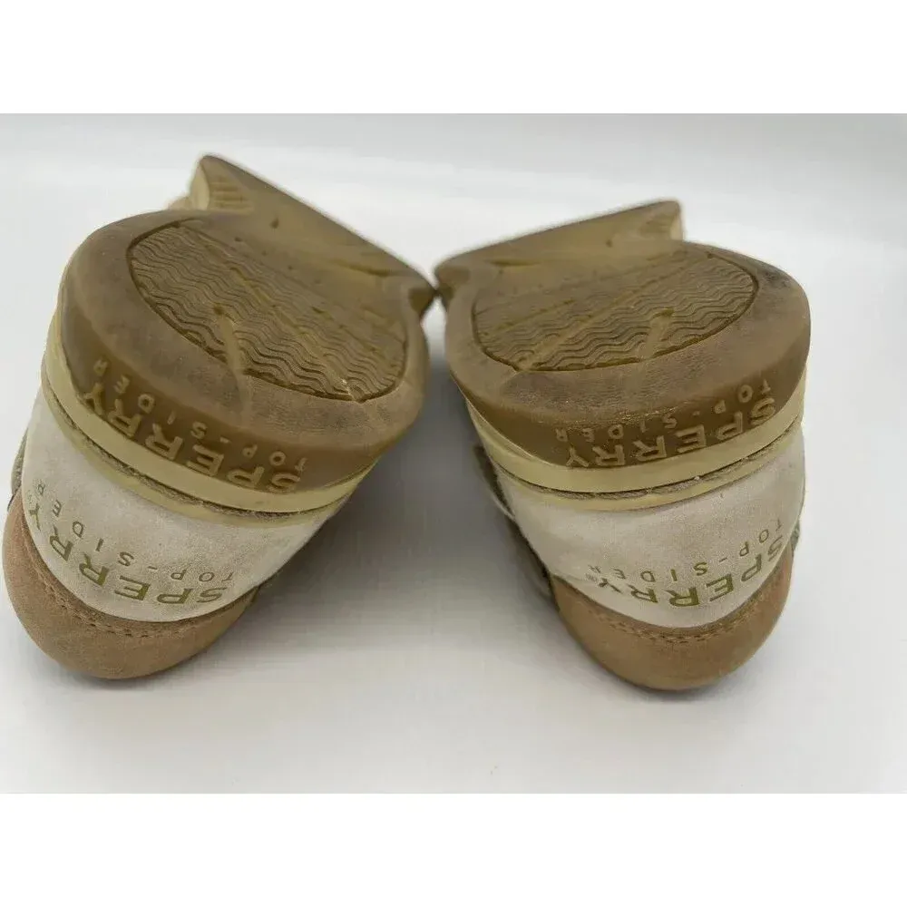 Women's Sperry Top Sider Rosefish Boat Shoes Leather/Linen / Oat. Women Sz 7.5‎ - Image 8