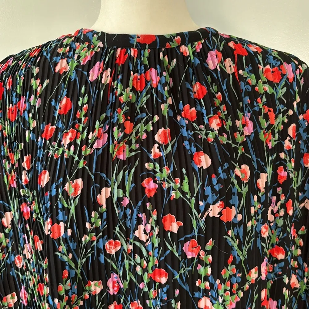 Zara The Annie Dress Floral Pleated Mini Flowy Dress XL Cottage Core Soft Girl - Image 5