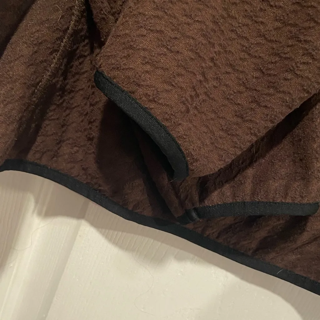 Wooly Bully Wear Size L Brown Waffle Fleece Quarter Zip Mock Neck Pullover Top Size L - Image 2