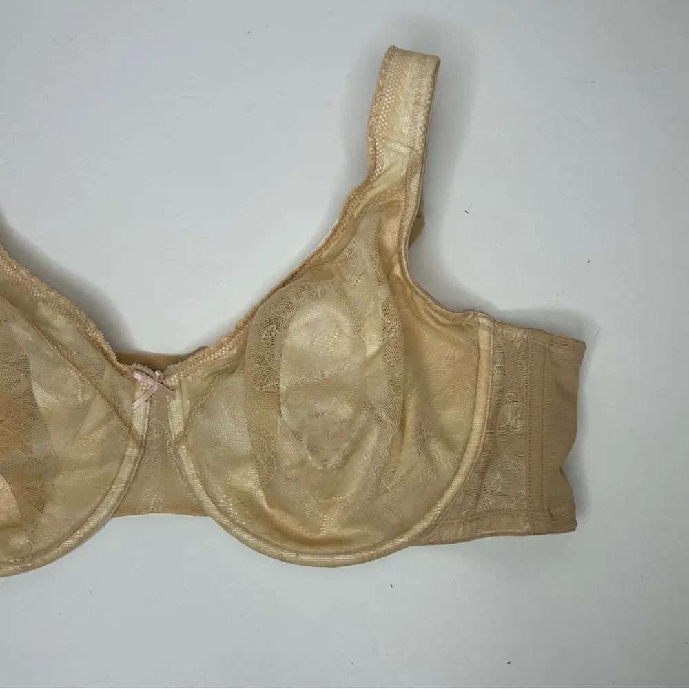 Cacique Cream lace Full Coverage Unlined Bra 44D - Image 2