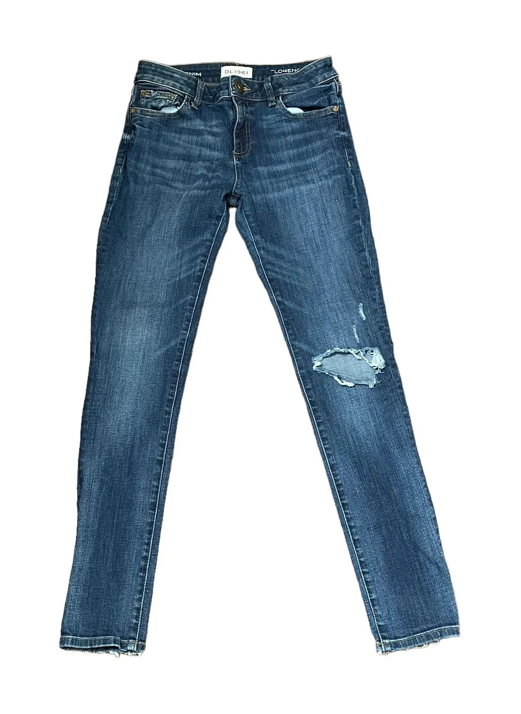 DL1961 Jeans Size 27X30 Florence Insta Sculpt Seymour Denim Stretch Distressed - Image 1