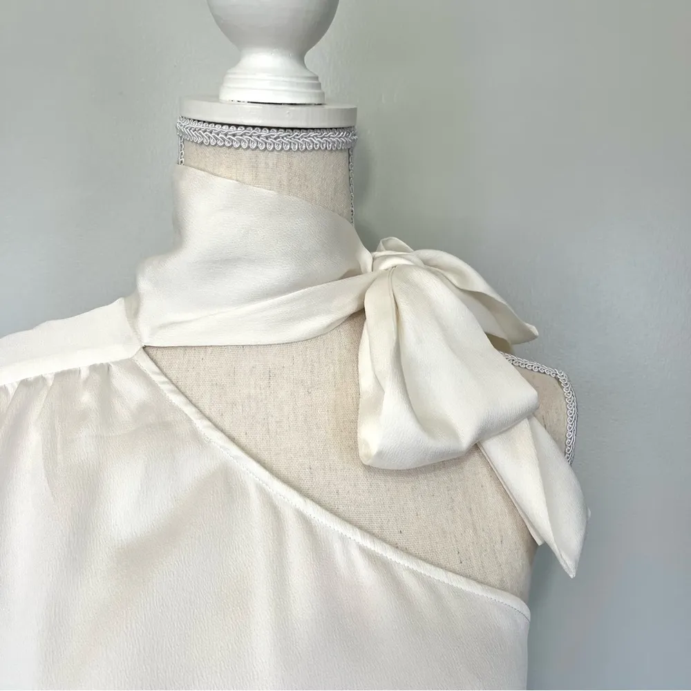 1. State Optic White One Shoulder Long Sleeve Blouse Small - Image 3