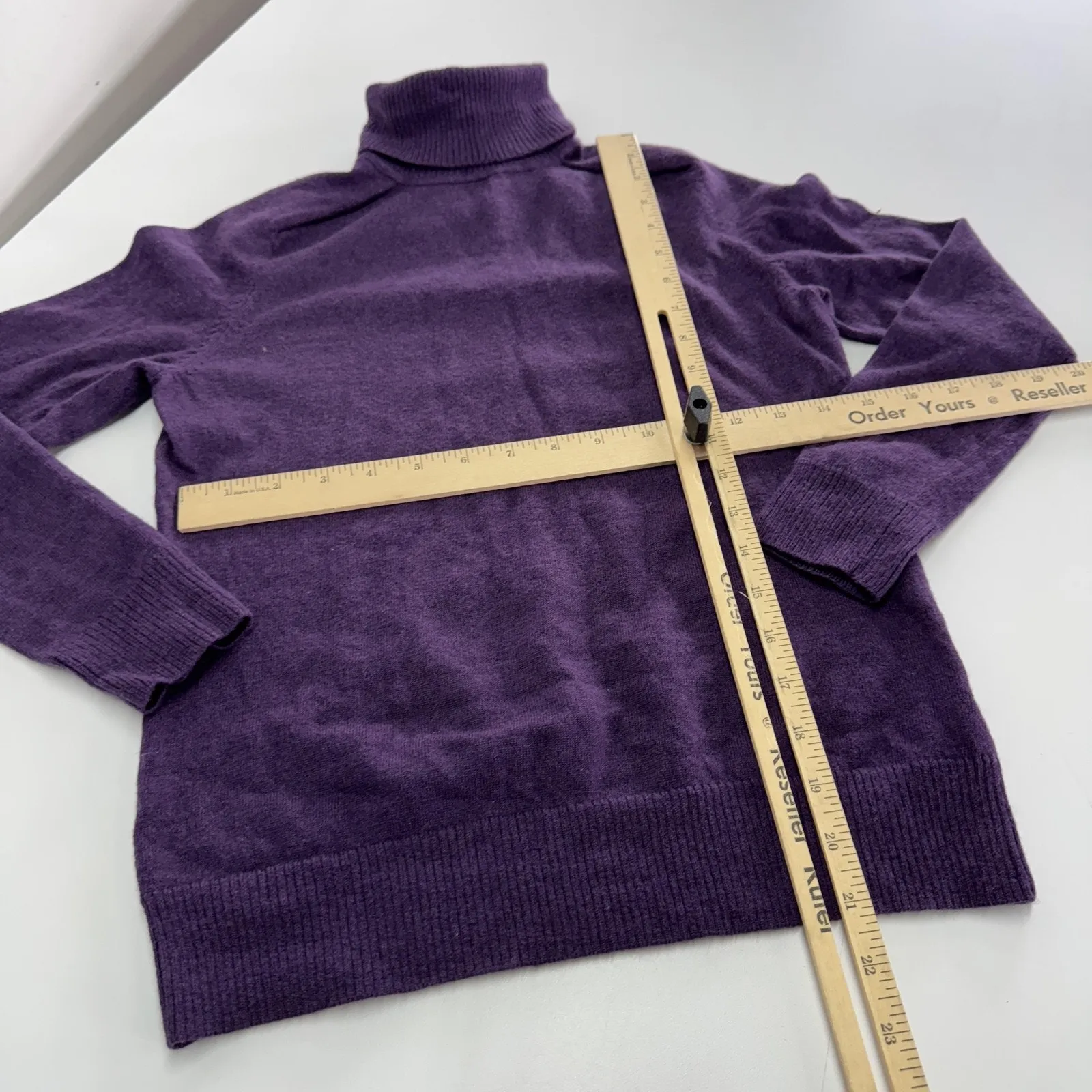 Victor Alfaro Sweater Womens Medium Purple Wool Turtleneck Pullover Knit‎ Top - Image 5