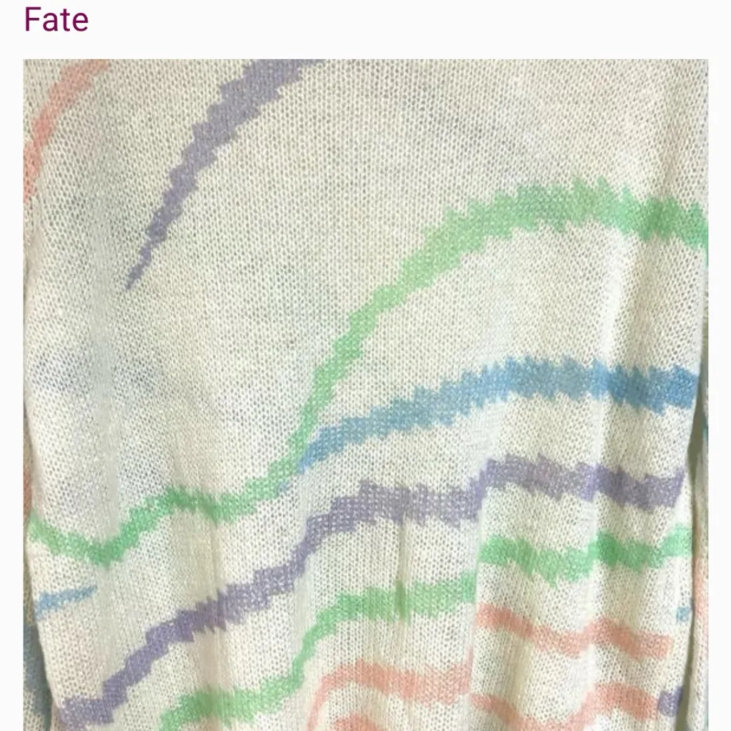 NWT Fate Multicolor Pastel Sweater | Size Medium Blue - Image 10
