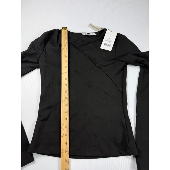 NA-KD Cut Out Top Long Sleeve Sustainable Choice Black Top‎ Size S - Image 5