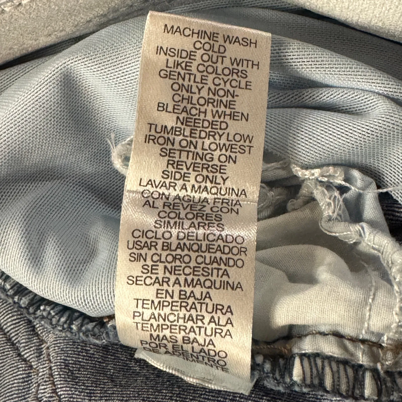 Democracy SZ 6 “Ab”technology Jeans Distressed Stretch Mid-Rise Whiskered Blue - Image 9