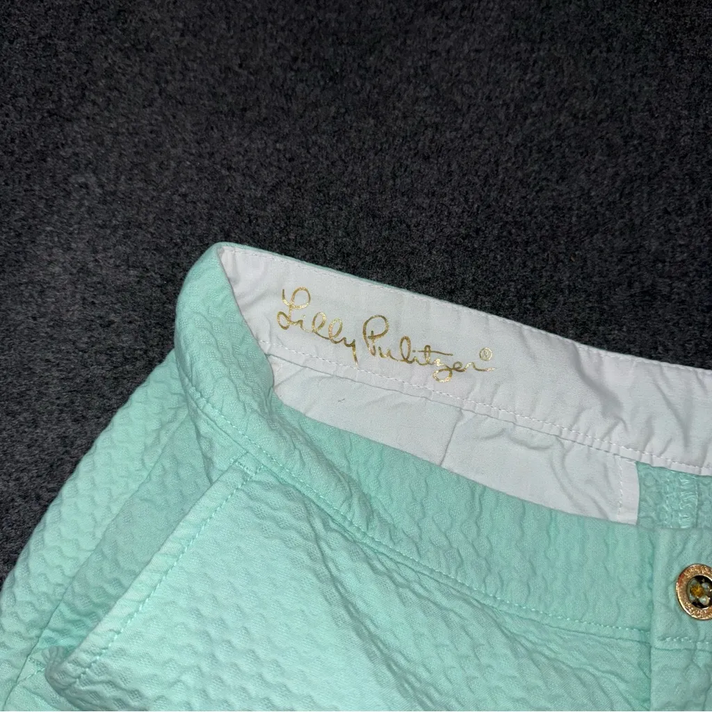 Lilly Pulitzer Buttercup Scalloped Shorts Mint Green Cotton Preppy Women’s 2 - Image 6