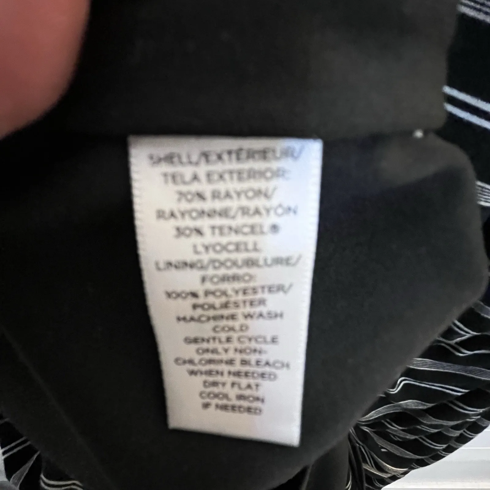 LOFT Ann Taylor Striped Dress Women Sz LP Sleeveless Lined Black Grey Stripe - Image 9