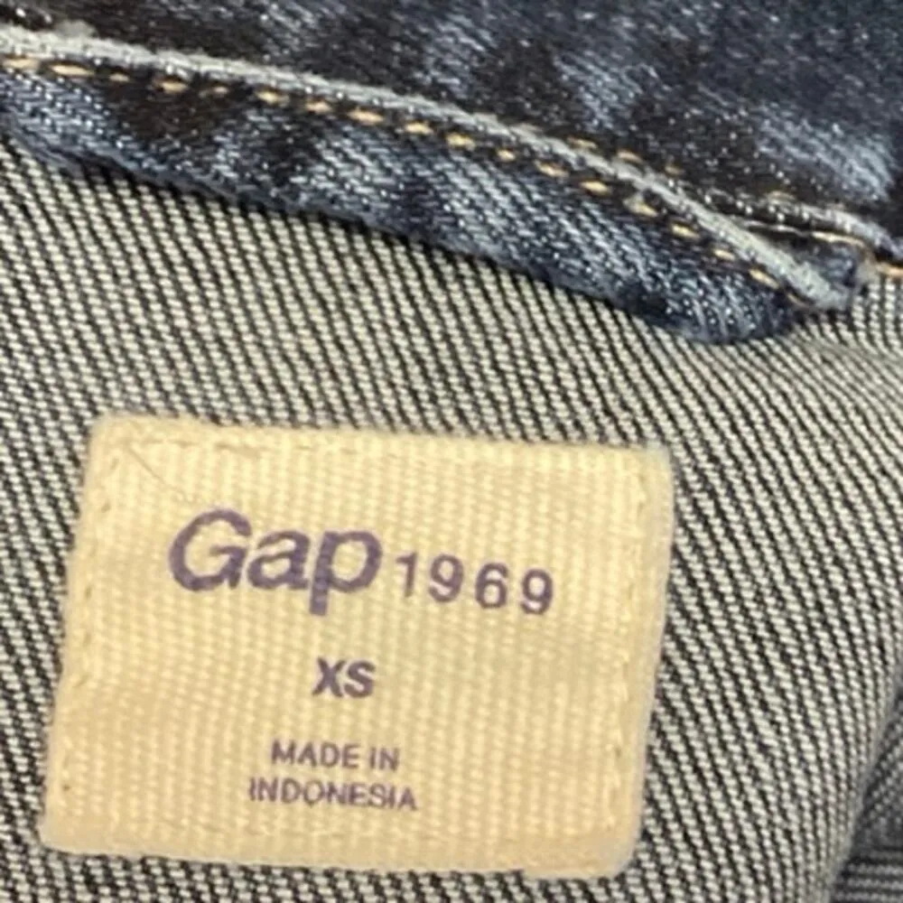 Gap Women's Blue Denim Button Down Long Sleeve Collar Jean Coat Jacket Size XS - Image 4