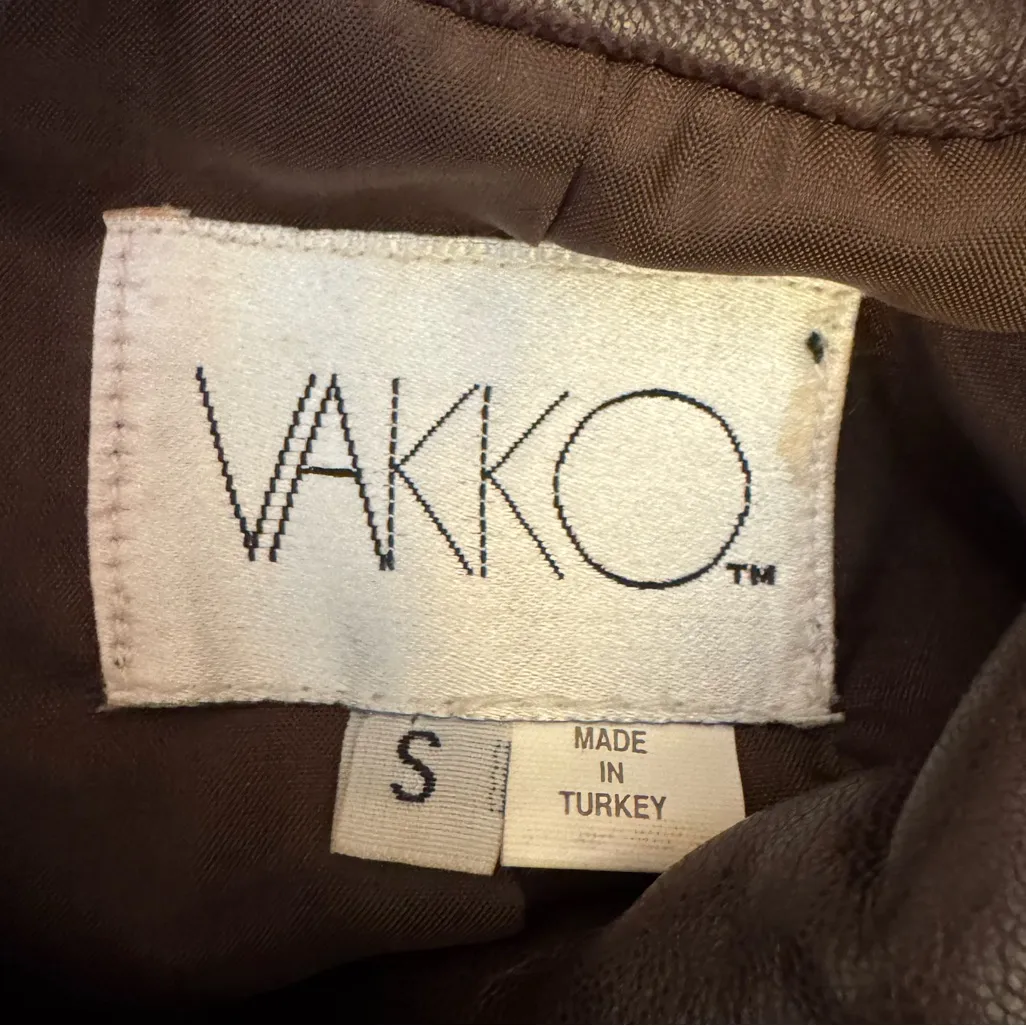 Vintage Vakko Size Small Oversized Soft Chocolate Brown Leather Longline Jacket - Image 13
