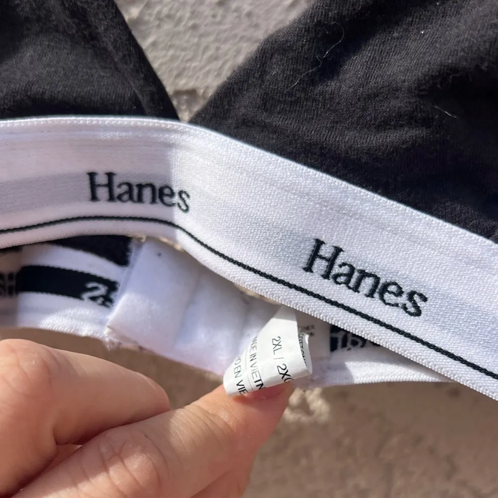 2X Hanes original stretch triangle bralette cotton - Image 2