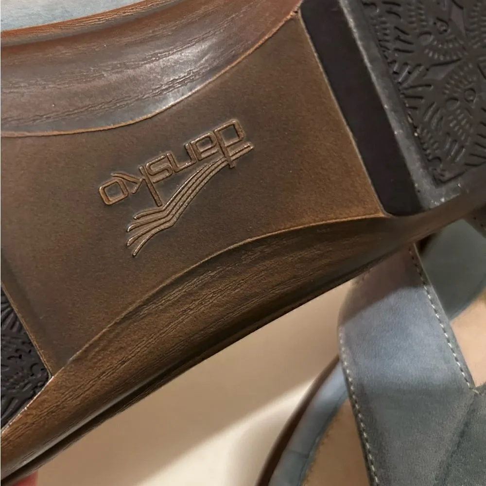 Dansko Blue Suede Leather Sandals Size 9.5 - Image 11