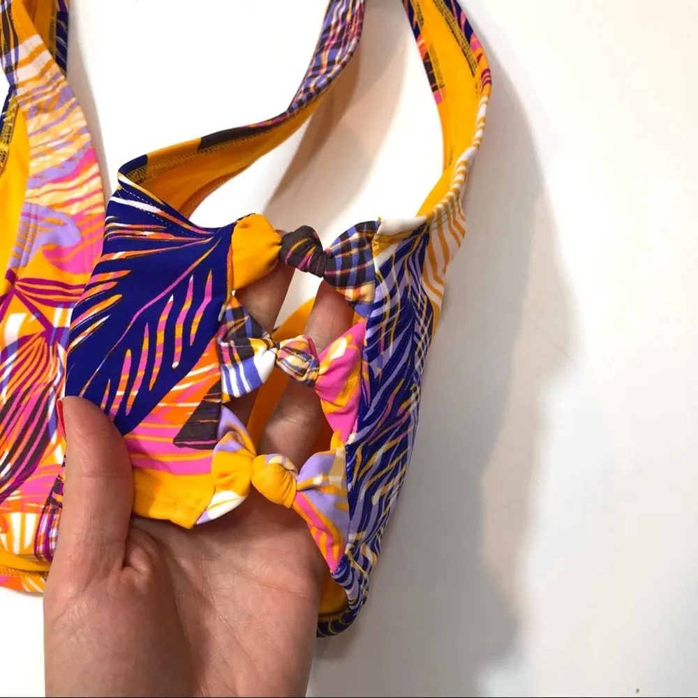 Hula Honey MULTI Palm Side-Knot Bikini Swim Top - Image 8