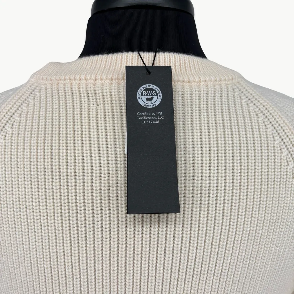 NWT Banana Republic Merino Wool Crewneck Knit Cuffed Sleeve Sweater | XS | Ivory - Image 13