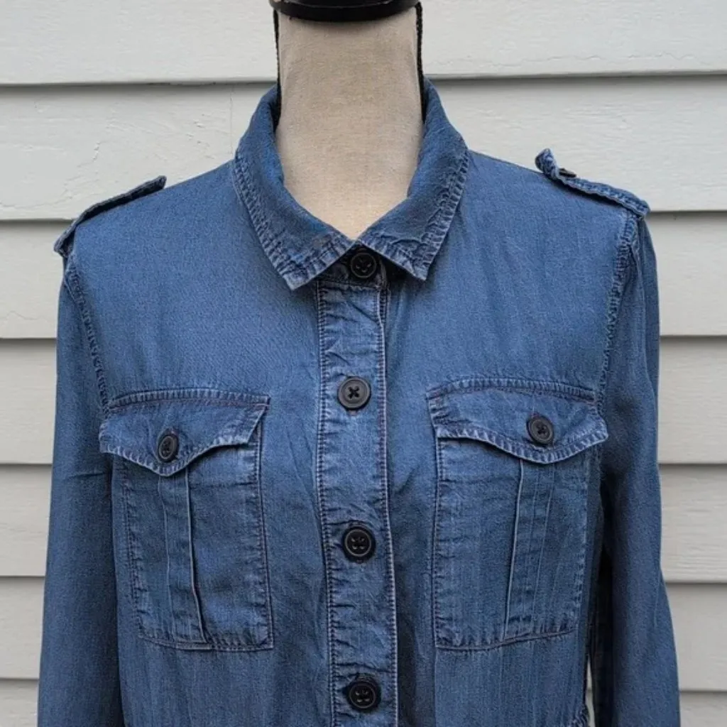  Denim Utility Jacket | Gap Chambray Shirt Jacket | Gap Shacket - Image 3