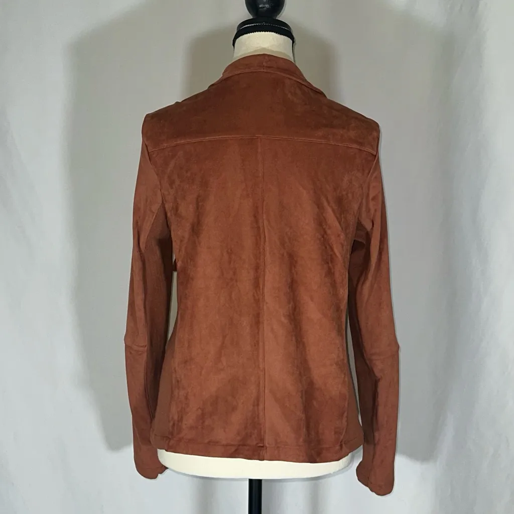 Good Hart • Matilda Jane Cordell Jacket Size L Burnt Orange Rust Faux Suede Open - Image 3