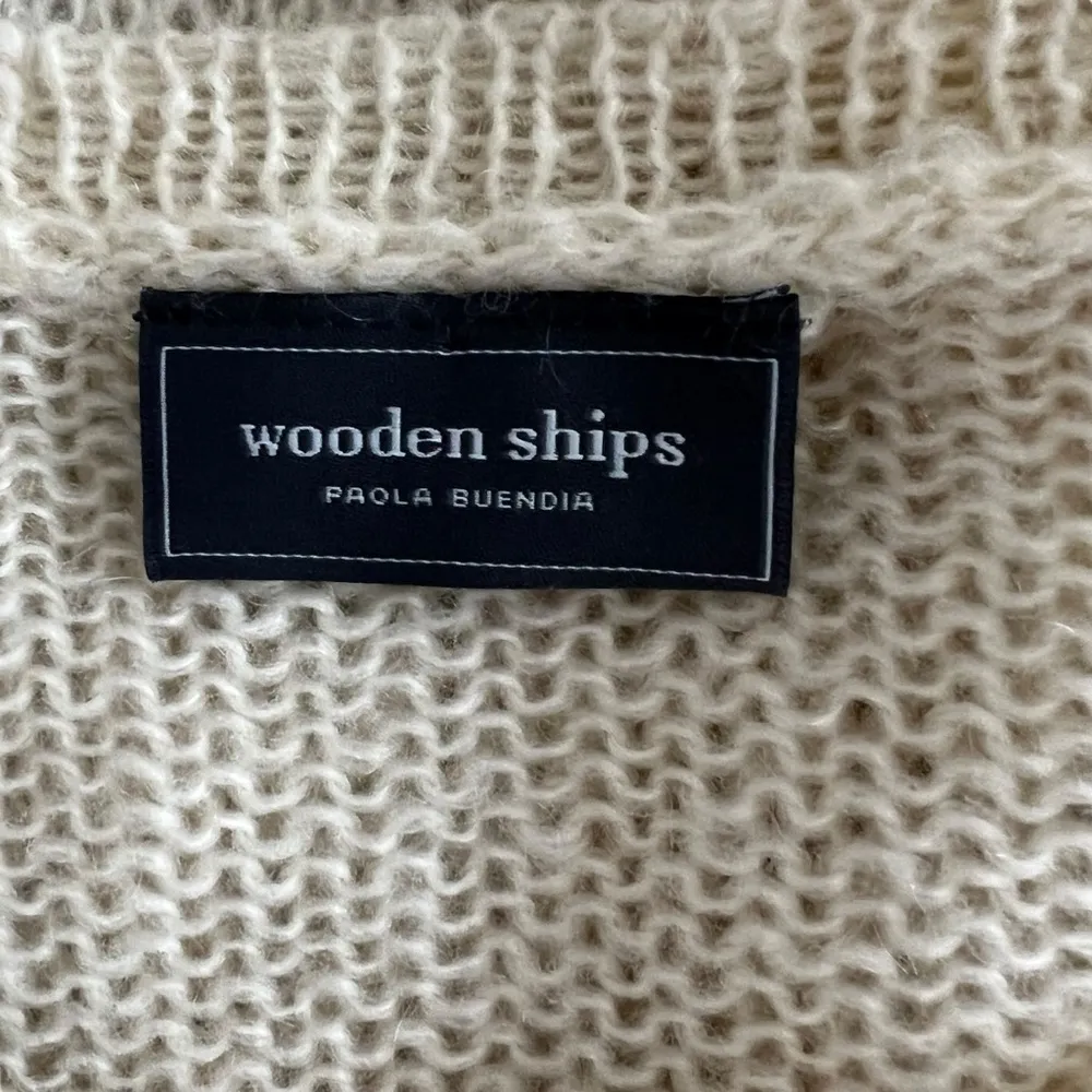 Wooden Ships - Soft Cable Knit Mohair Wool Lightweight Fisherman Sweater Sz M/L - Image 5