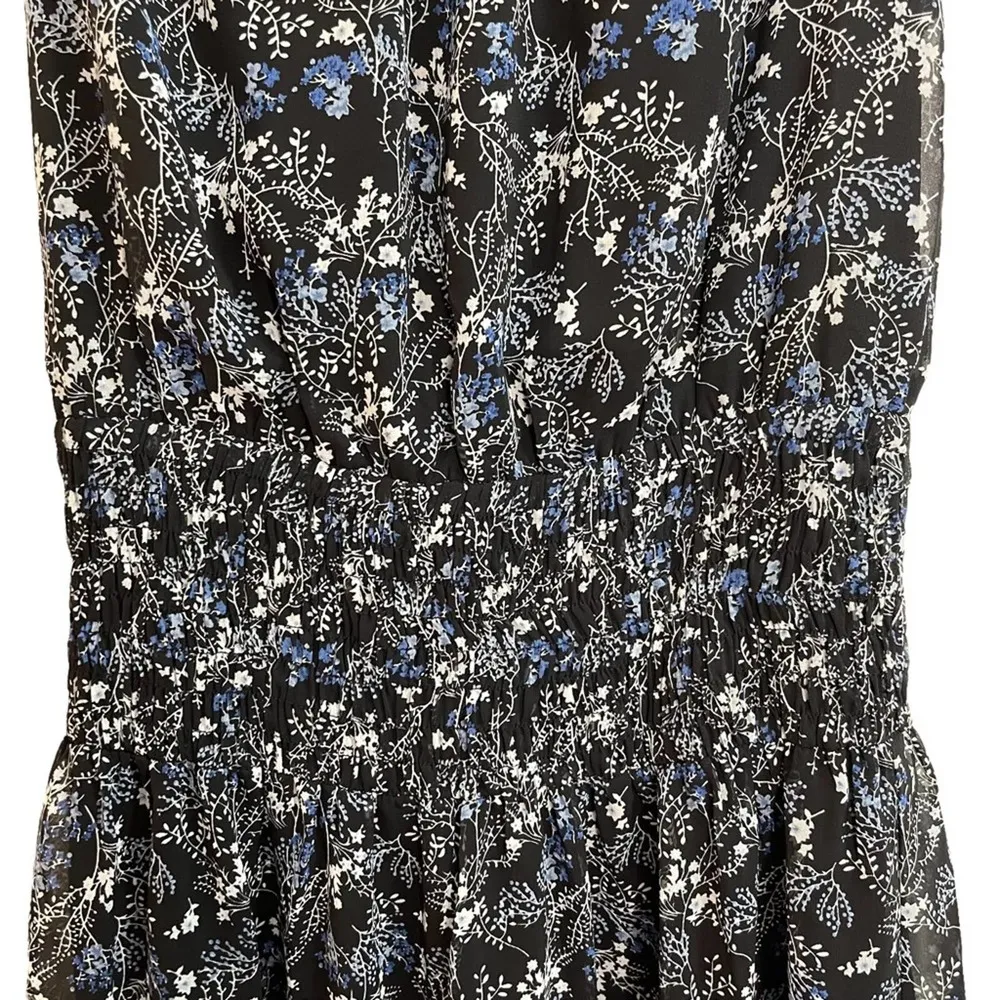 Aqua Sleeveless Keyhole Back Floral Dress - Image 6