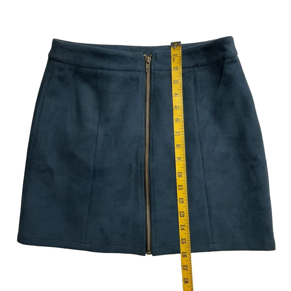 Hyfve Women's Zip Up A-Line Mini Skirt Navy‎ Blue Size M Rise Casual Chic - Image 6