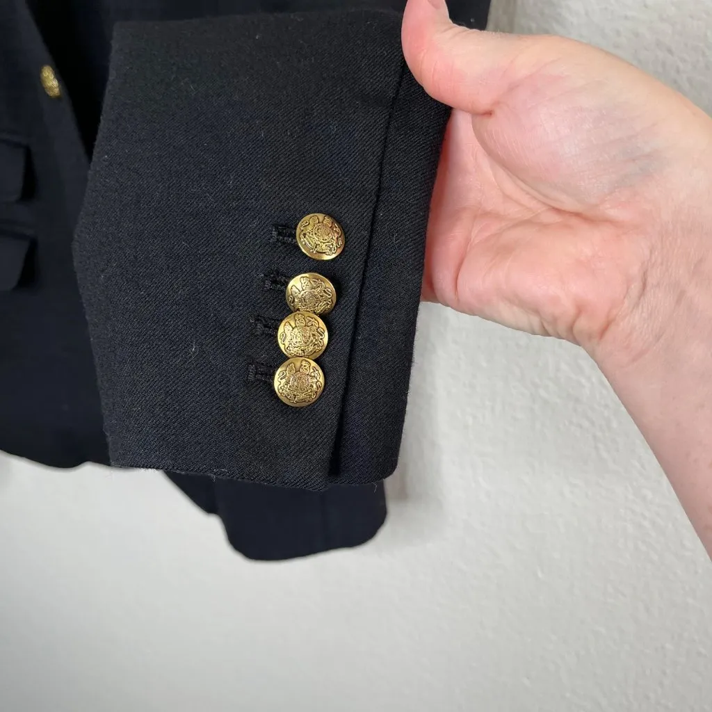 J. Crew Womens Black Preppy Wool Schoolboy Blazer Size 2 - Image 7