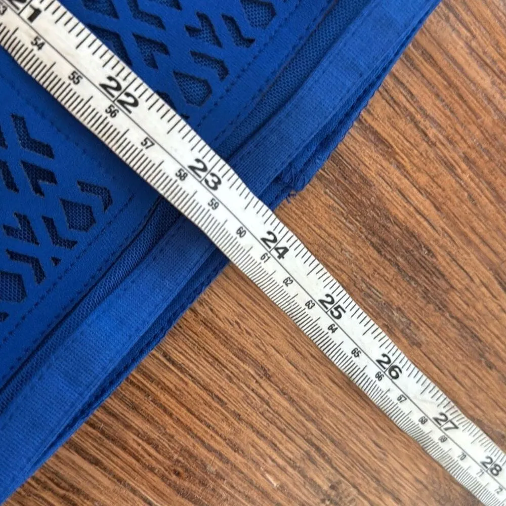 Peter Nygard blue lasercut open front blazer large - Image 7