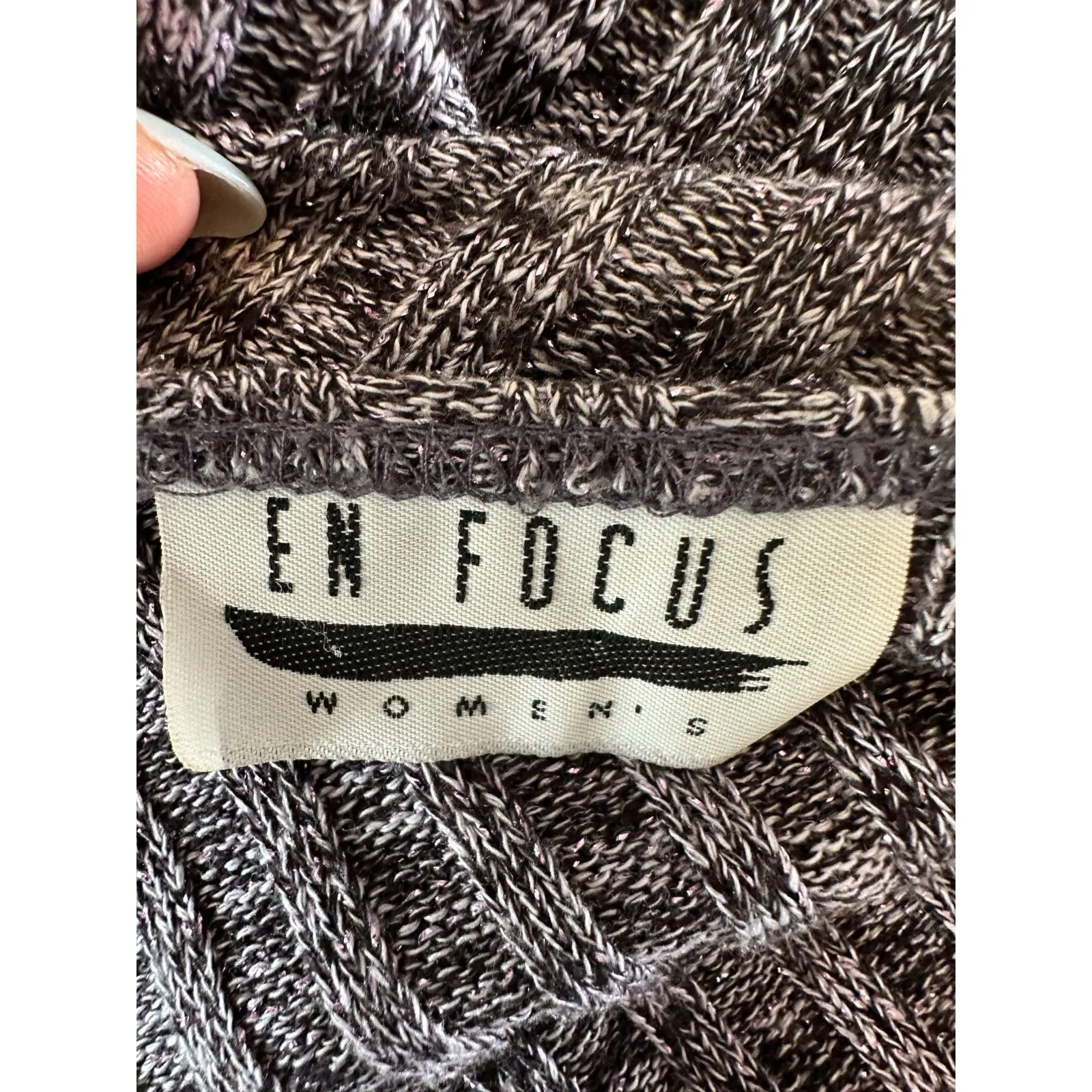 Vintage Gray Front Tie Long Sweater Cardigan Size Medium - Image 6