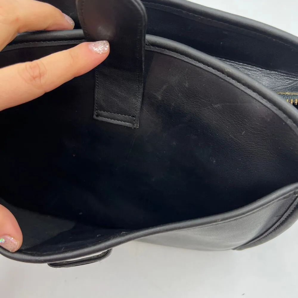 Coach Brighton Bag 9895 Vintage Black Leather Handbag Purse Rehab Project Bag - Image 5