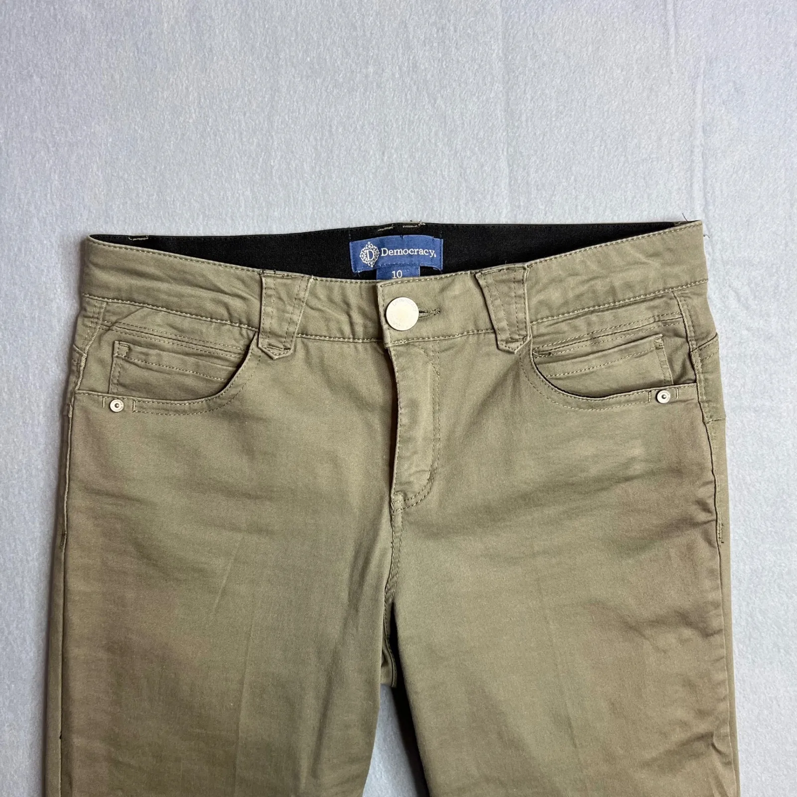 Democracy Ab Solution Ankle Skimmer Pants Size 10 Light Green Casual‎ - Image 3