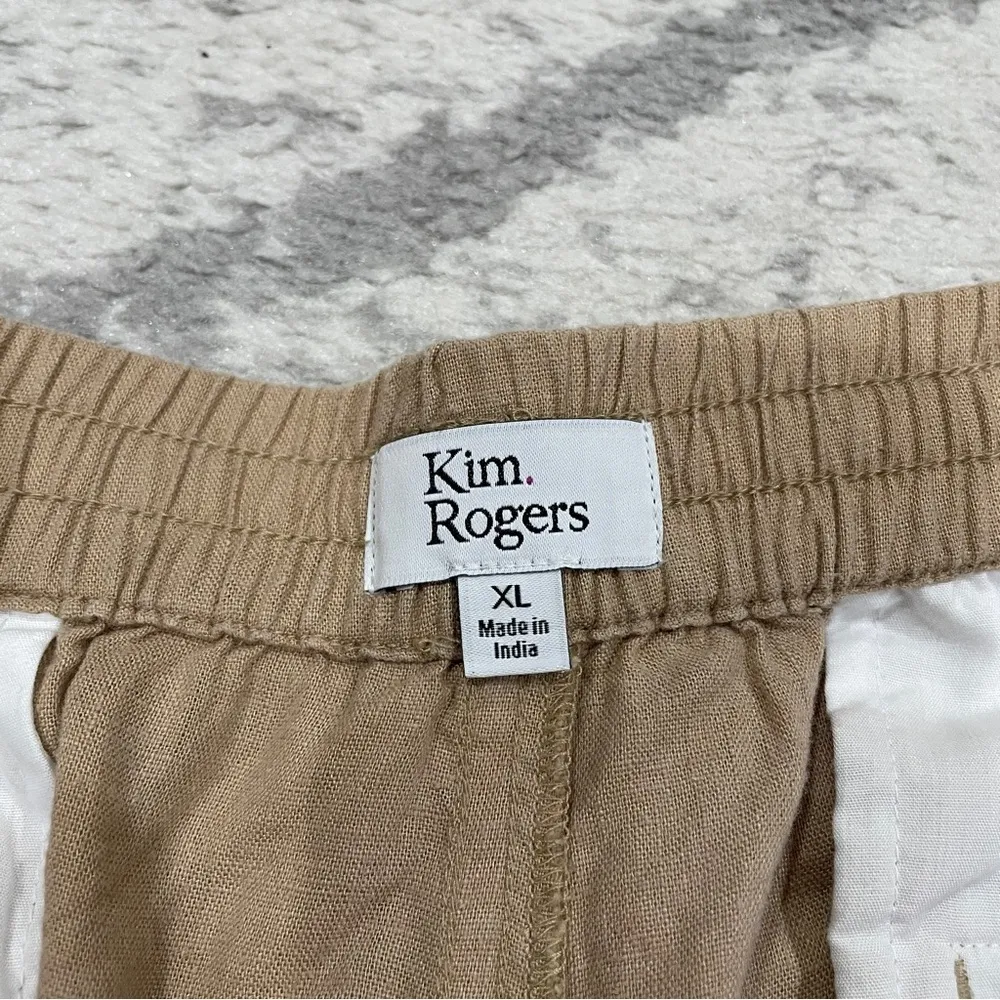 Kim Rogers Tan Straight Linen Pants - Image 7
