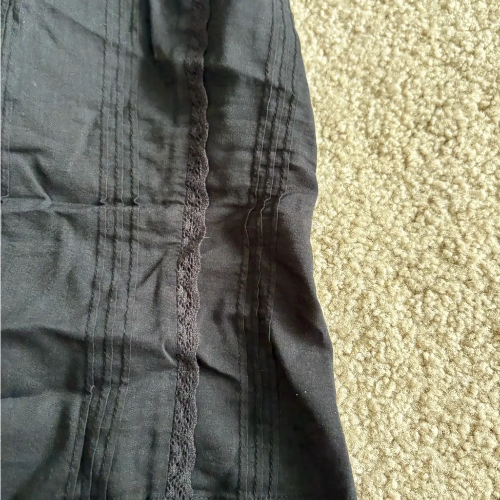 Reformation adelia top Shirred Organic black boho Cotton cami tank blouse size 0 - Image 5