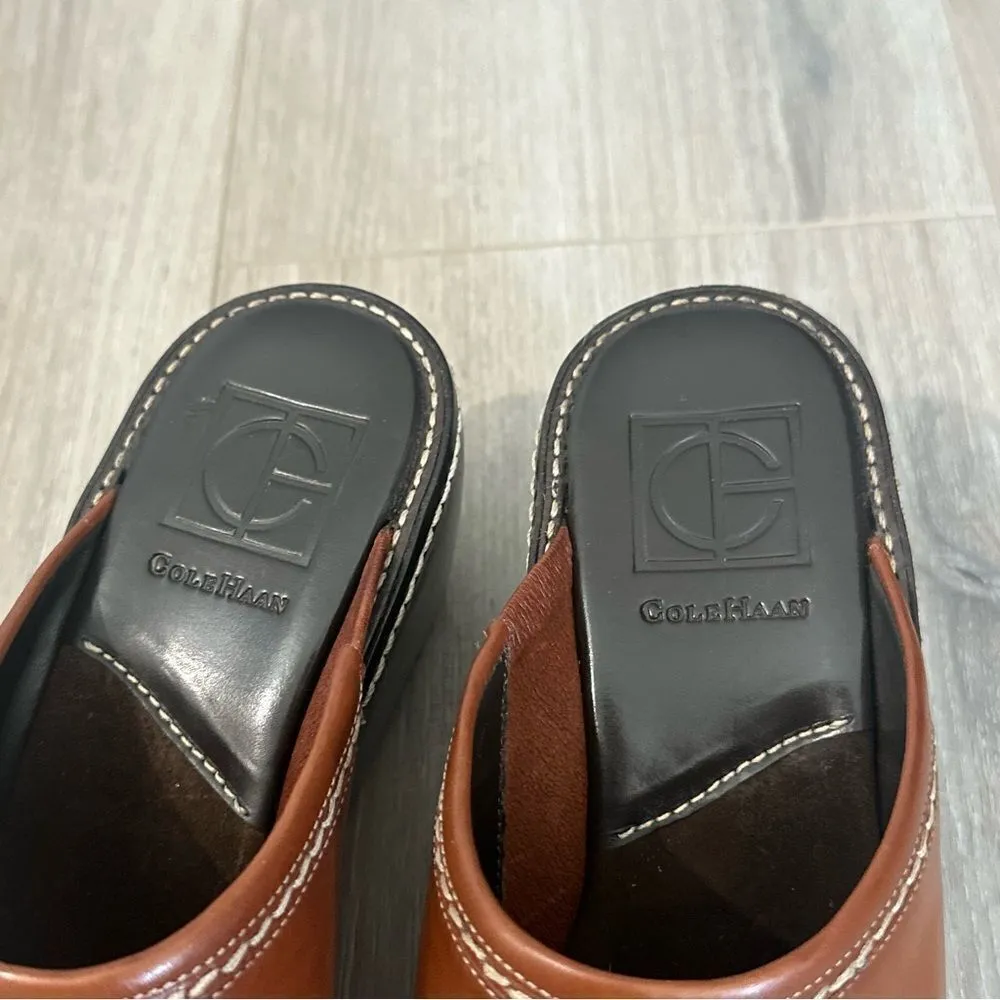 Cole Haan Elyssa Wedge Clogs Slip On Mules Shoes Brown Leather Women’s Size 6 - Image 5