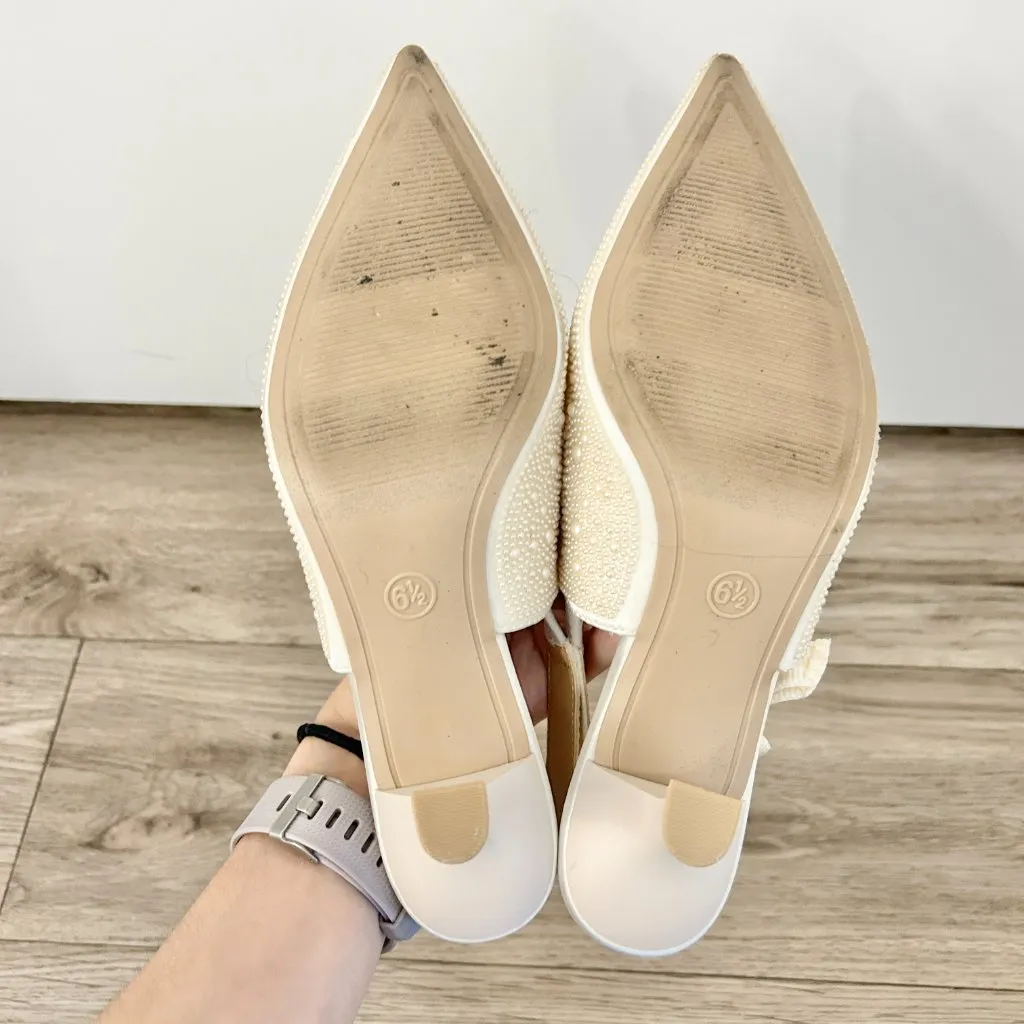 A new day Women's Milan Slingback Heels Ivory Pearl Size 6.5 - Image 9